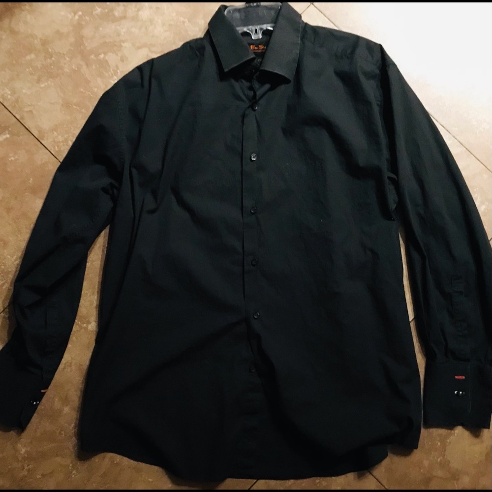 Mens XL Ben Sherman’s Long Sleeve Black Button Down Casual Dress Shirt